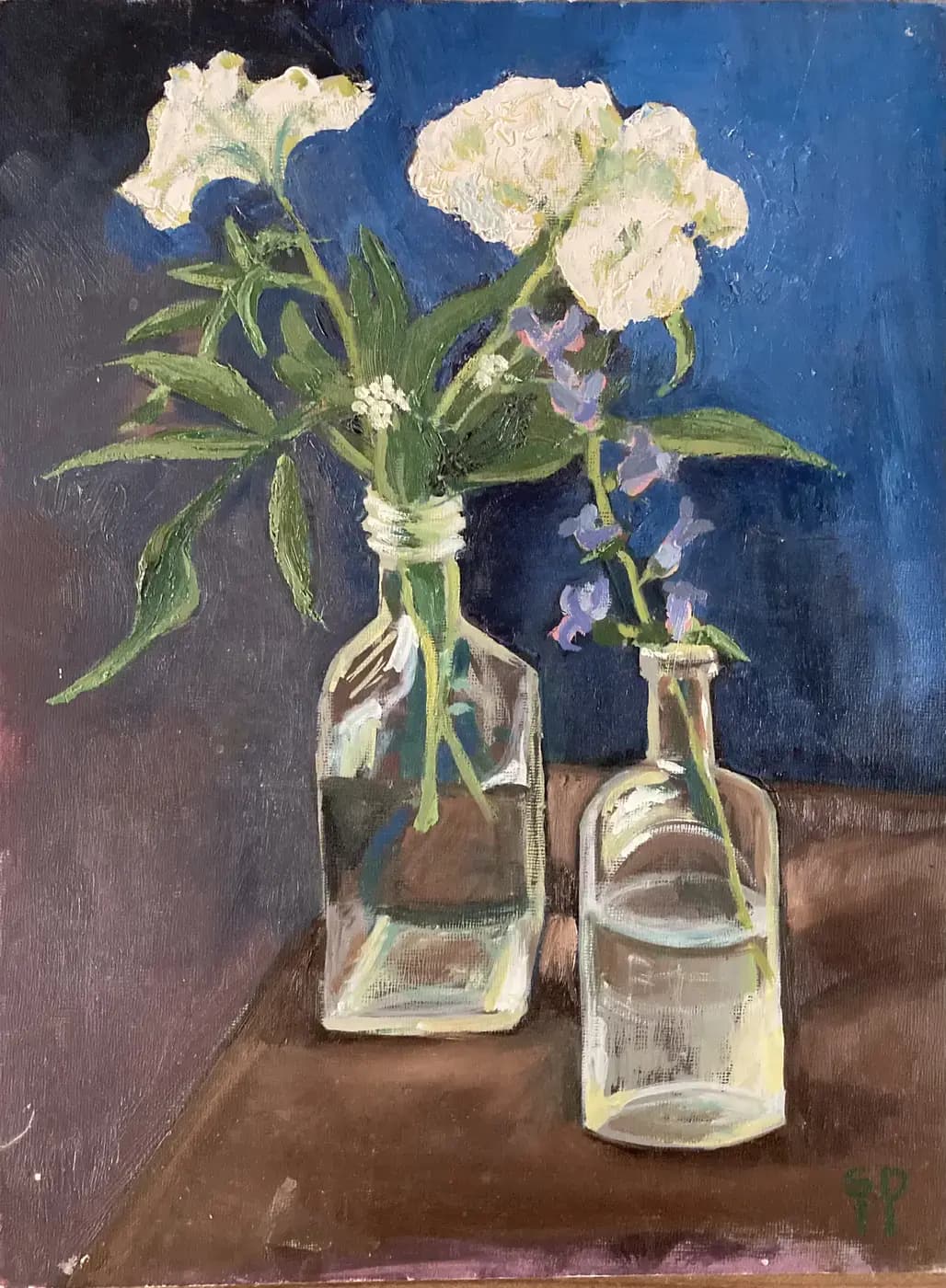 Weeds in found bottles - Oil on Board - private collection
