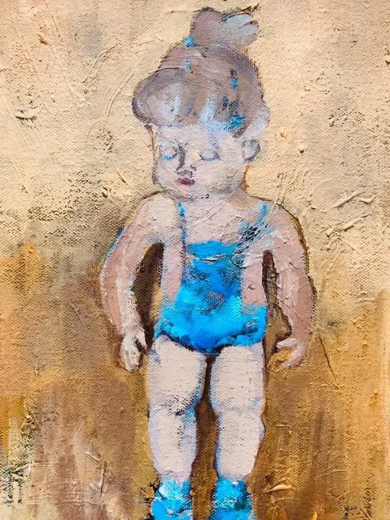 Found Doll #1 - Oil on canvas board - 25.4 x 20.3 cm
