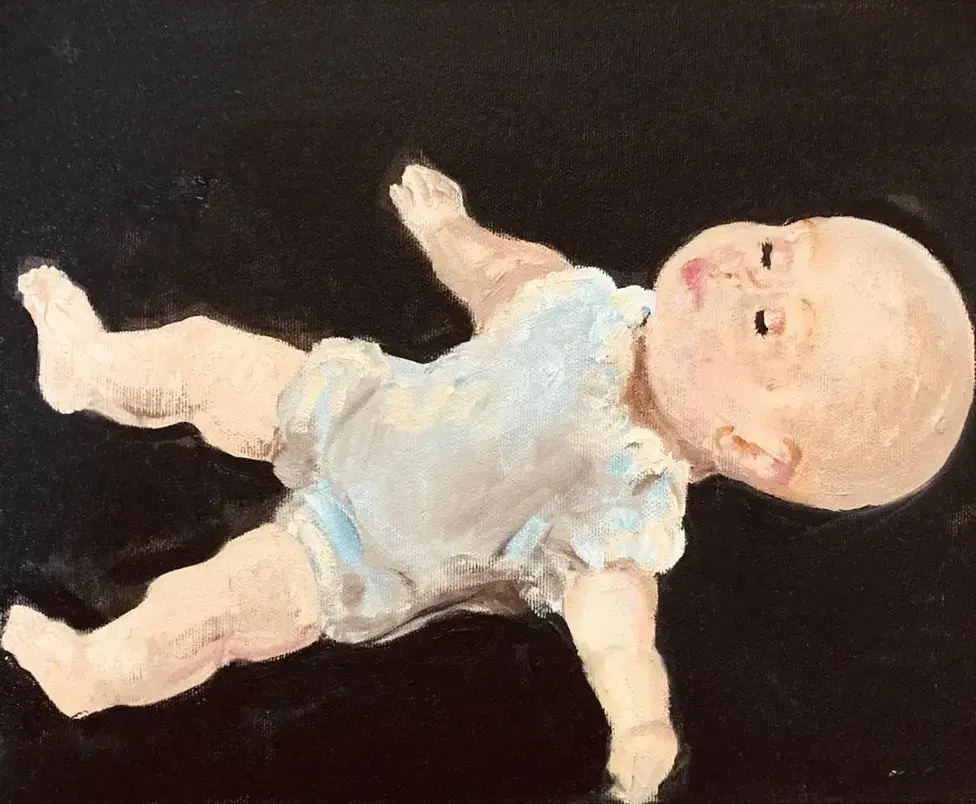 Baby Reclining - Oil on board - £400
