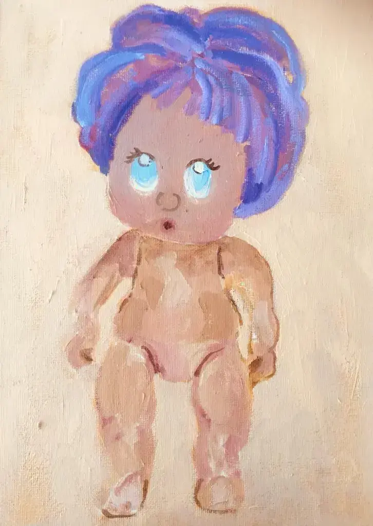 Found Doll #3 - Oil on canvas board - 30 x 21 cm