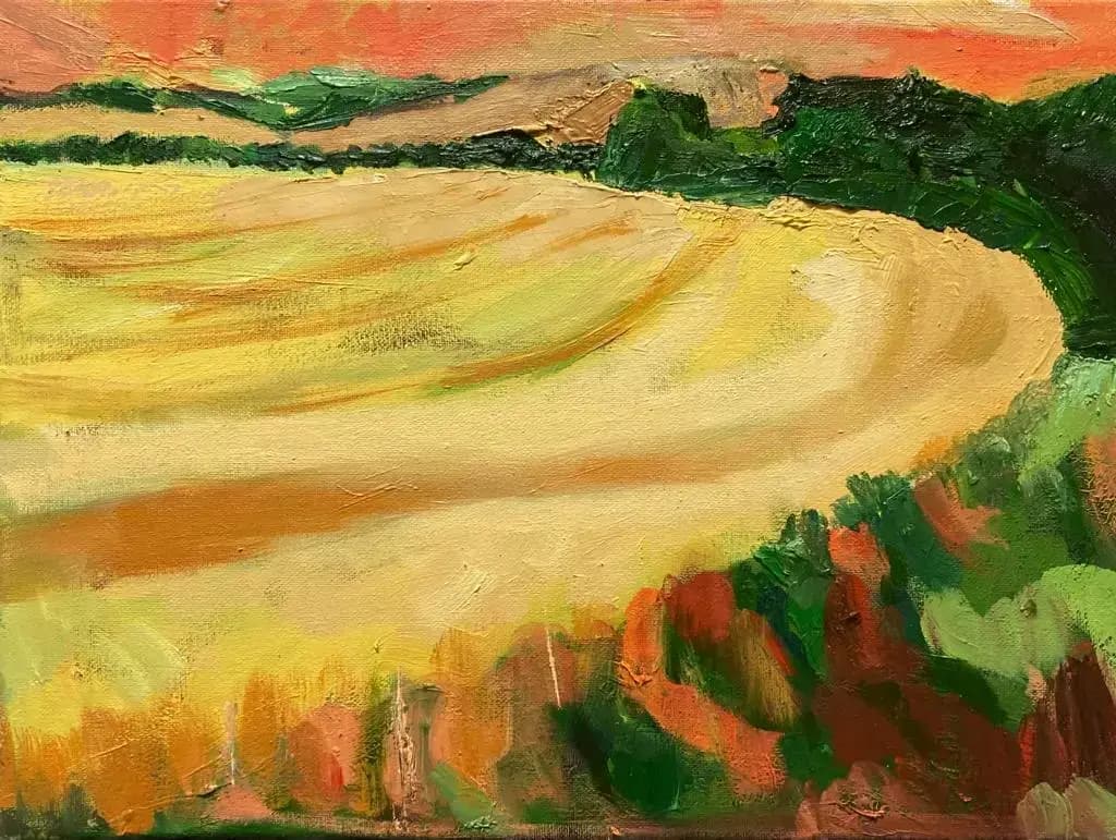 Sunset Field - Oil on canvas - 30 X 40 cm - £450
