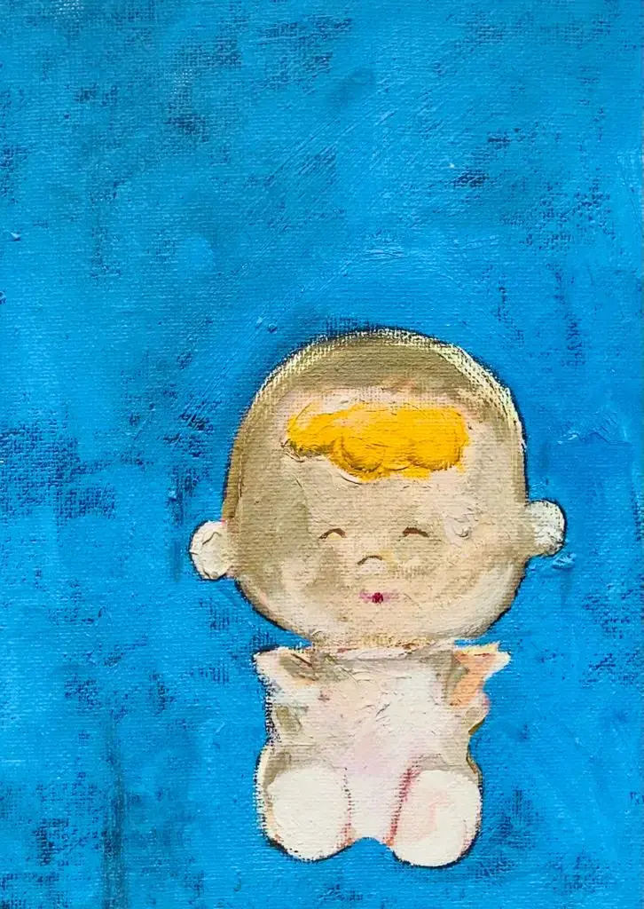 Cupie Doll on Blue